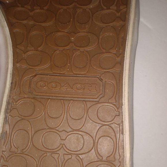 Coach Women's Sneakers Off white multi-colored Signature C flats Size 8.5 - Picture 5 of 10